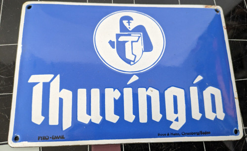 Altes emailschild thuringia - altes, emailschild,